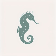 Obraz premium Cute Seahorse logo. Generative AI