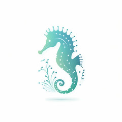 Cute Seahorse logo. Generative AI
