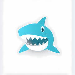 cute shark logo. Generative AI