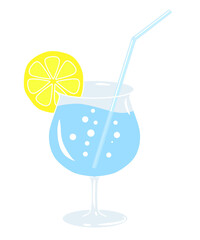 cocktail with ice and lemon