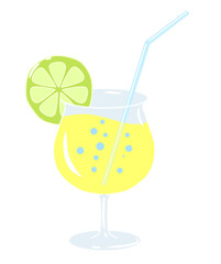 cocktail with lemon and lime
