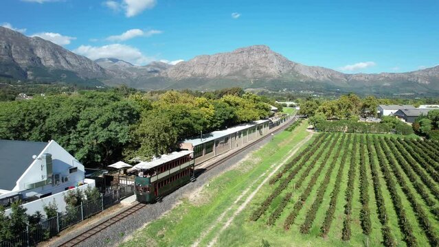 Wine tram in Franschoek, Western Cape, South Africa