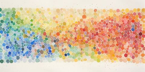 an abstract color theory, watercolored dots, pointillism