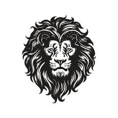 lion, vector concept digital art, hand drawn illustration
