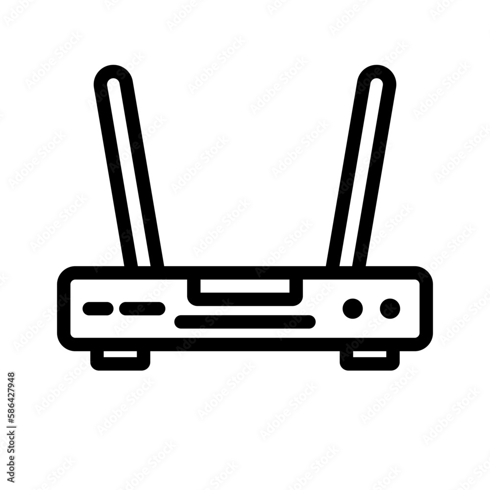 Poster simple wi-fi router icon. network connection device. vector.