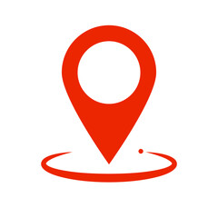 Red map pin icon. Location pin. GPS. Vector.