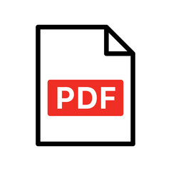 Simple PDF extension file icon. Electronic Document. Vector.