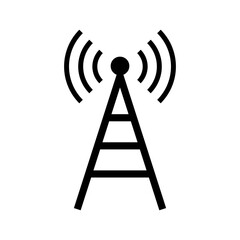 Cell phone tower. Communication tower and radio waves. Vector.