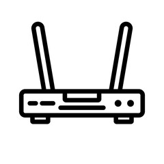 Simple Wi-Fi router icon. Network connection device. Vector.