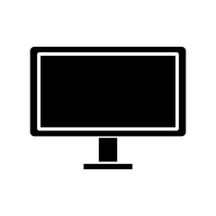 TV silhouette icon. Television broadcasting. Vector.