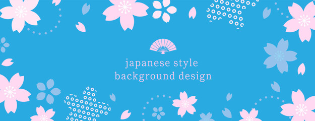 Fototapeta na wymiar 桜モチーフの和風な背景デザイン。日本のイメージ。伝統模様