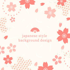 桜モチーフの和風な背景デザイン。日本のイメージ。伝統模様