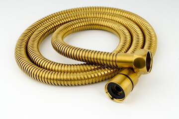 Gold Flexible Shower Hose Showerhead Sprayer Brushed Hose