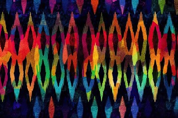 vibrant multicolored abstract pattern on a dark background. Generative AI