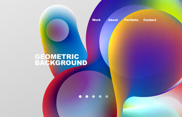 Abstract liquid background for your landing page design. Web page for website or mobile app wallpaper