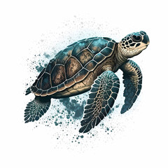 Sea Turtle Logo. Generative AI