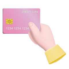 クレジットカードを持つ手