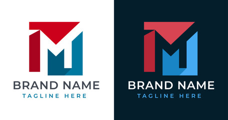Letter M Logo icon Design with Abstract Square Shape