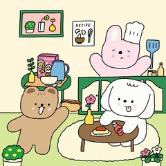 Fototapeta premium fluffy gang cooking !
