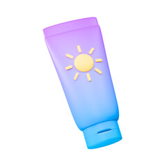 sunscreen lotion 3d illustration