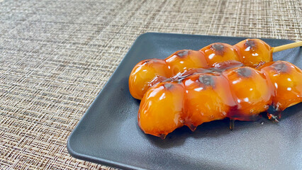 Delicious Japanese sweets, mitarashi dumpling