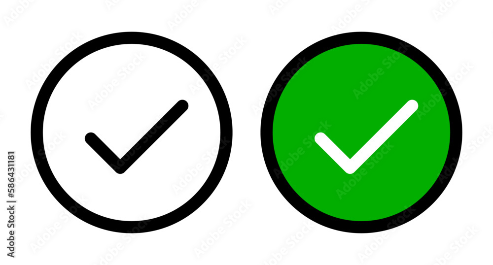 Poster simple round checkbox icon set. vector.