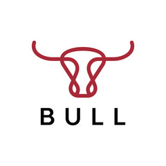 bull logo with line design concept