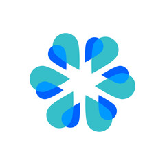 simple modern flower and water logo design