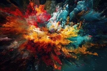 Fototapeta na wymiar vibrant burst of colors in the sky. Generative AI