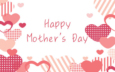 母の日　いろいろなハートの組み合わせた母の日のバナー