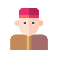 Muslim man icon wearing a hat Ramadan and Islamic Eid
