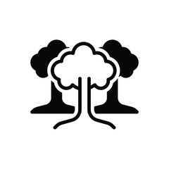 Black solid icon for trees
