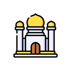 icon mosque white color Ramadan and Islamic Eid