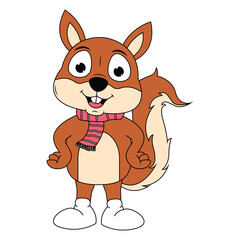cute squirrel animal cartoon illustration graphic