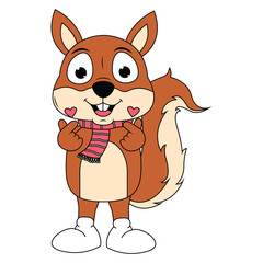 cute squirrel animal cartoon illustration graphic