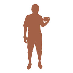 brown male photographer taking pictures standing taking pictures. transparent background. Designed for web and software interfaces.