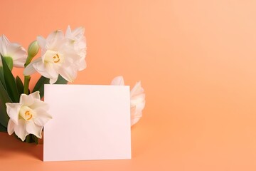 white card with flowers, ai generated