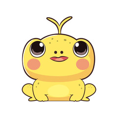Cute baby frog in cartoon style. Vector illustration.