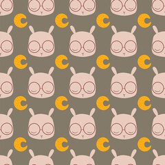 Cute baby seamless pattern for nursery arrangement. Vector illustration.