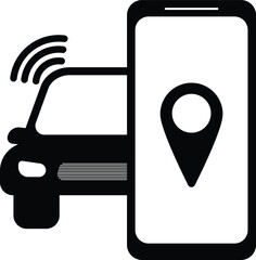 Car gps. GPS car tracker icon. gps tracker. Vehicle tracking system.Location of a vehicle. Vector icon isolated.