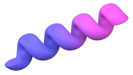 3D spiral spring. Coil wire icon and flexible confetti for party, birthday celebration and events. Abstract curve wavy cable rendered illustration with plastic effect