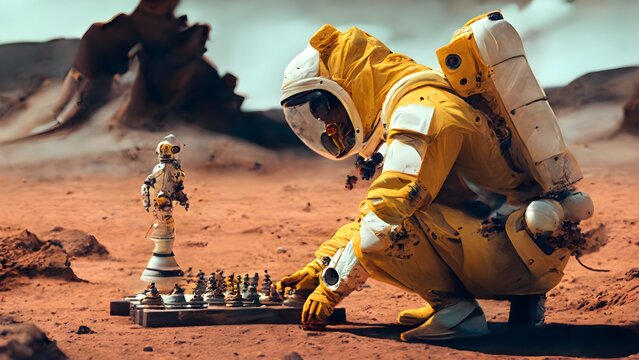 Discover the Unique Talents of an Astronaut Chess Player on Mars
Explore the fascinating world of space and strategy with this stock photo collection featuring an astronaut chess player on Mars. These