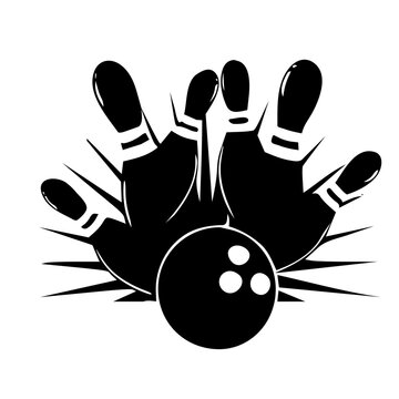 recommend clip art: Bowling pins and ball icon vector. 