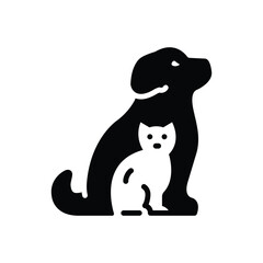 Black solid icon for pets