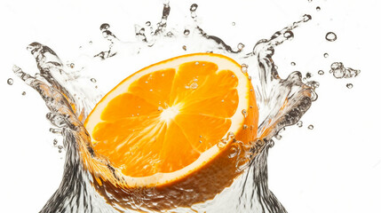 Fototapeta na wymiar orange and water splash