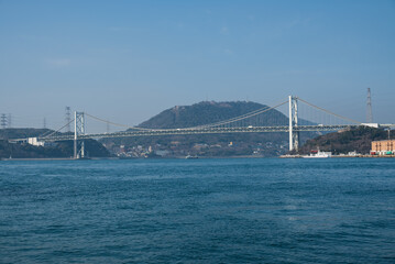 Fototapeta na wymiar 関門海峡を渡る関門橋