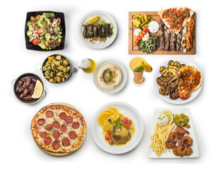 Traditional Middle Eastern food isolated on white background, Ramadan food , clipping path included 
