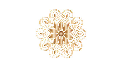 golden mandala ornament on white background