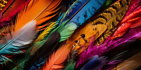 colorful feathers for carnival composition Generative AI