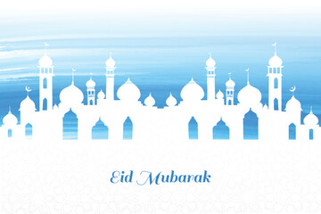 Obraz premium Eid mubarak muslim greeting card festival background
